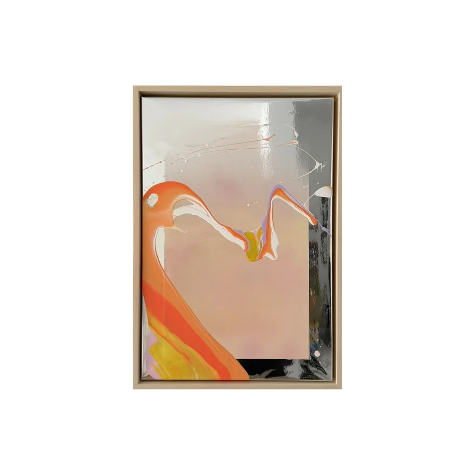 01 - WAVES OF LIFE, Graffiti spray paint & mixed acrylic on mirror chrome canvas, Valentin Nieroba